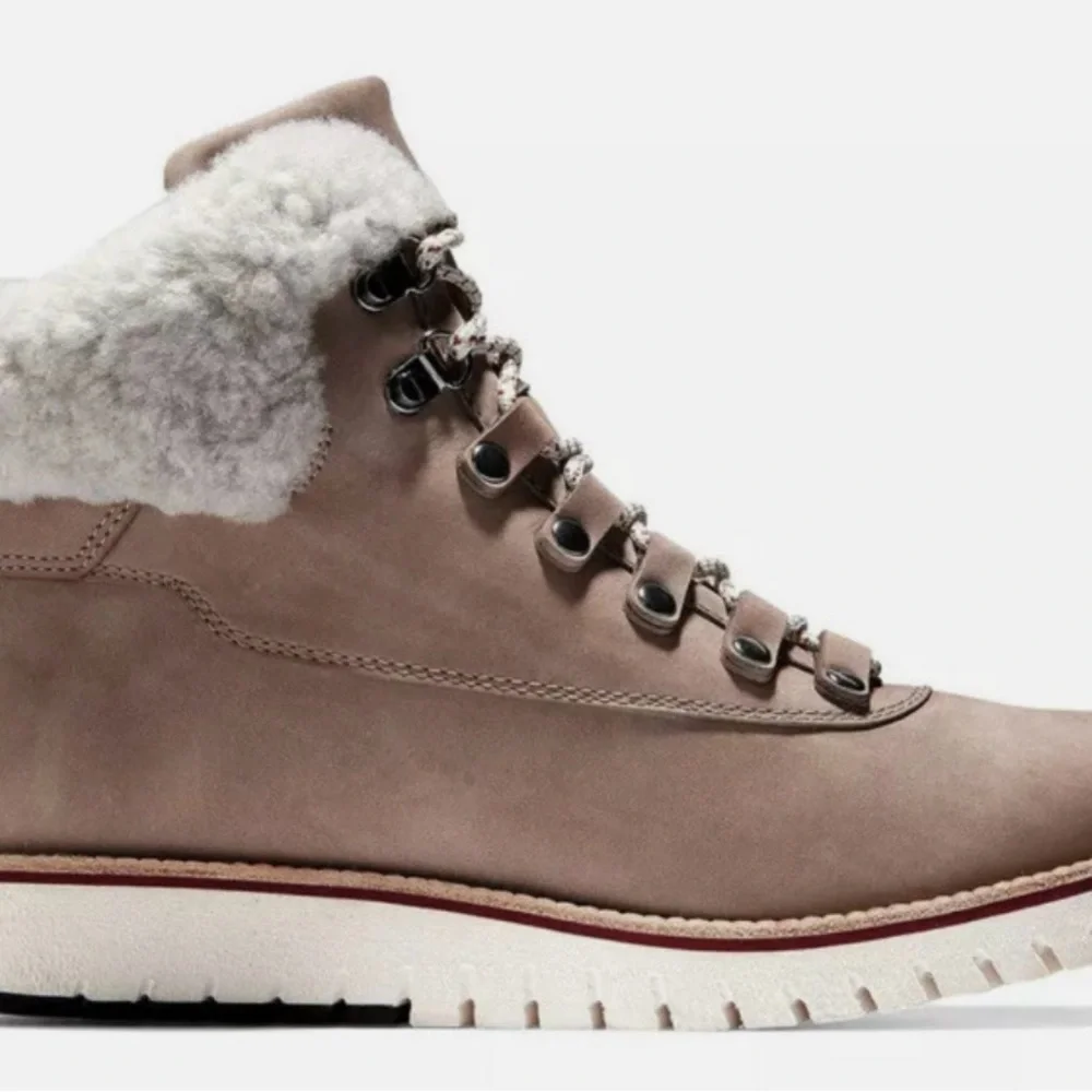 Cole Haan Waterproof Zerogrand Explorer Hiker Boots Womens Sz 9 - Taupe Nubuck - Picture 3 of 10